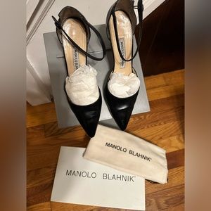 Manolo Blahnik Calf Bret Black stilleto shoes - 7.5 or euro 37.5